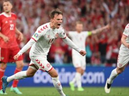 Δανία Μίκελ Ντάμσγκααρντ γκολ Ρωσία UEFA Euro 2020